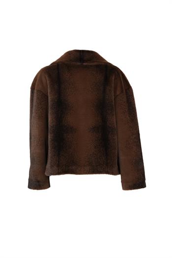SARA Suni Kürk Ceket - Kahverengi