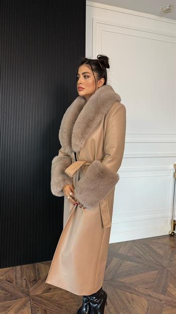 VALENTIN Deri Trençkot - Taş