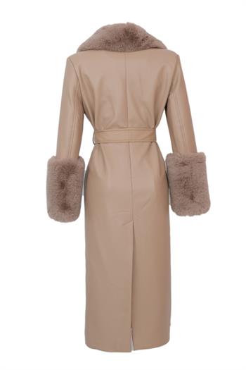 VALENTIN Deri Trençkot - Taş