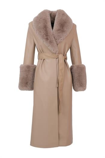 VALENTIN Deri Trençkot - Taş