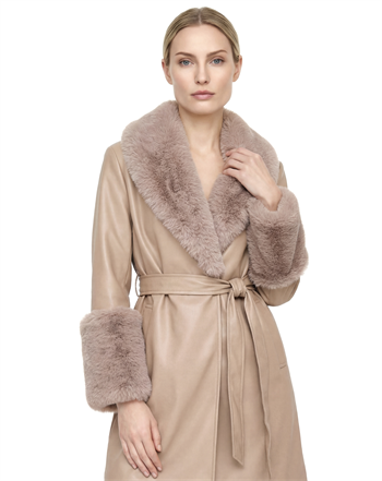 VALENTIN Deri Trençkot - Taş