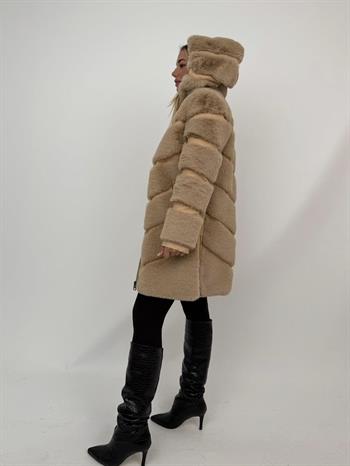 VANG Suni Kürk Ceket - Şampanya