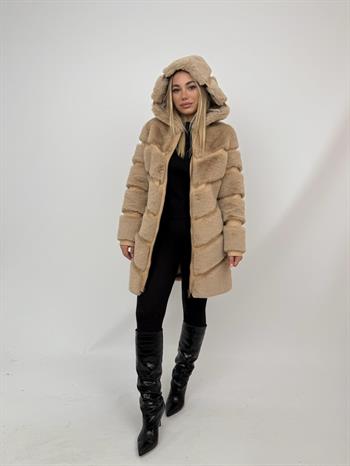 VANG Suni Kürk Ceket - Şampanya