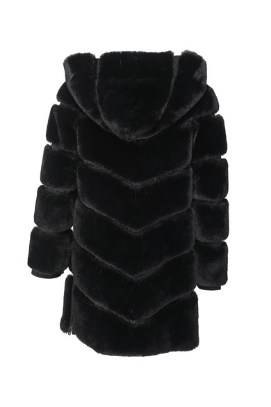 VANG Suni Kürk Ceket - Siyah