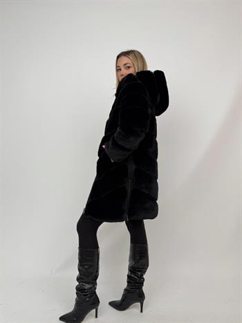 VANG Suni Kürk Ceket - Siyah