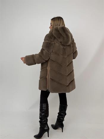 VANG Suni Kürk Ceket - Vizon