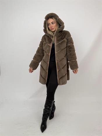 VANG Suni Kürk Ceket - Vizon