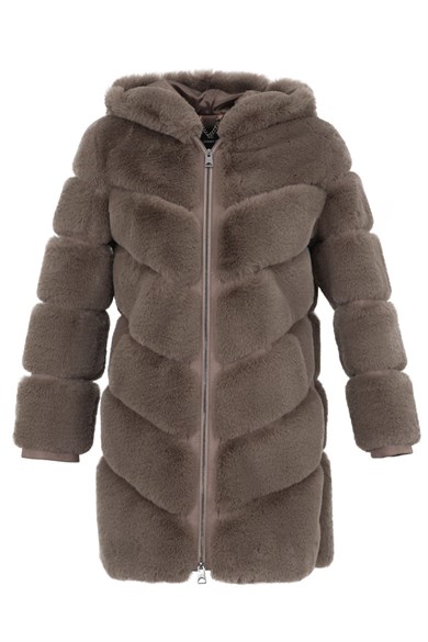 VANG Suni Kürk Ceket - Vizon