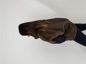 VELORA Suni Kürk Yelek - Kahverengi