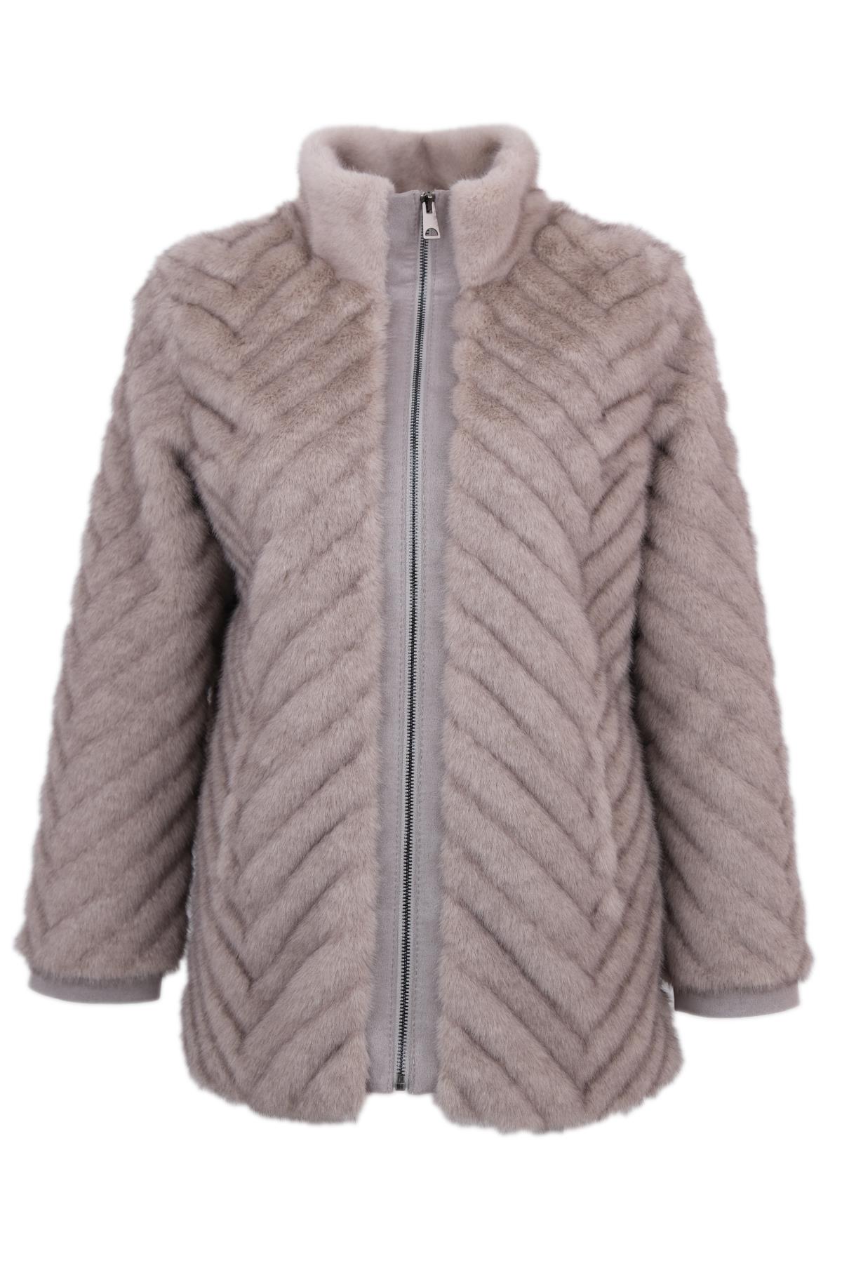 LIXUE Suni Kürk Ceket - Gri