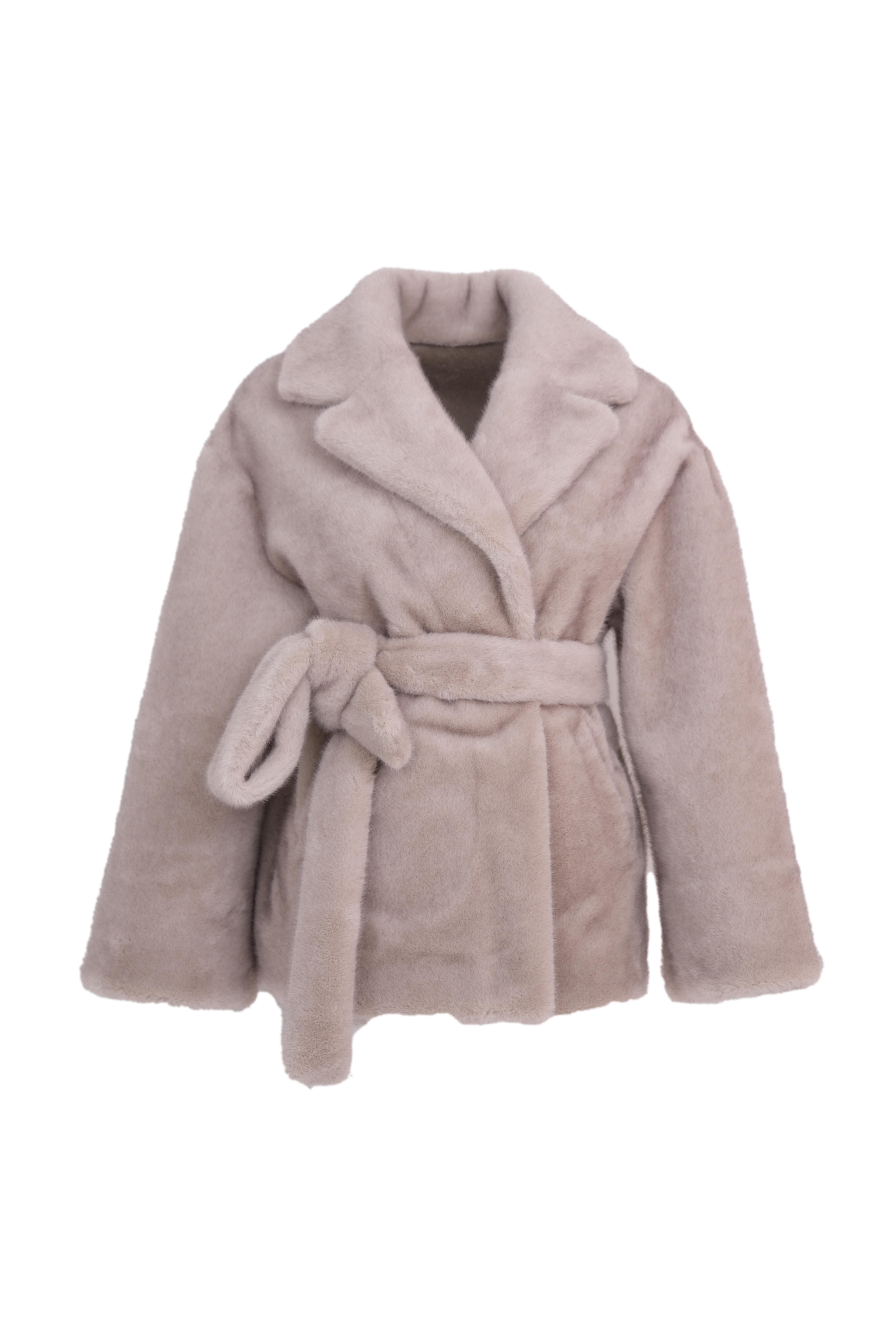 MATHILDE Suni Kürk Ceket - Gri