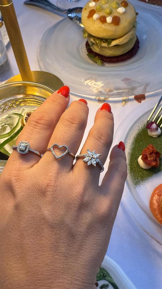 14 Ayar Kalp Pırlanta Yüzük