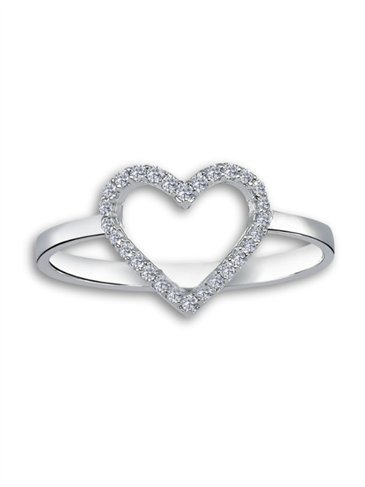 14 Ayar Kalp Pırlanta Yüzük