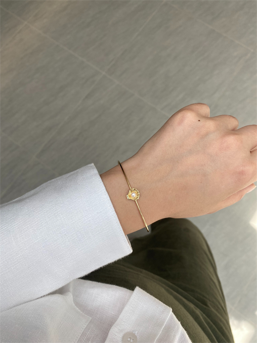 14 Ayar Perle İstiridye Bileklik