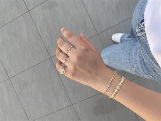 14 Ayar Taşlı Kemik Bileklik