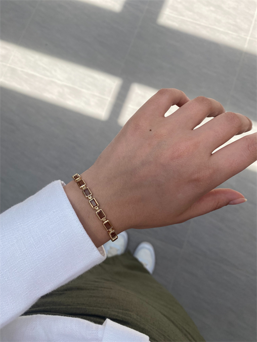 14 Ayar Zultanit Taşlı Ela Bileklik