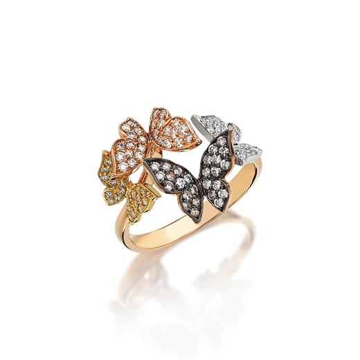 18 Ayar Rose Altın Rayana Pırlanta Yüzük