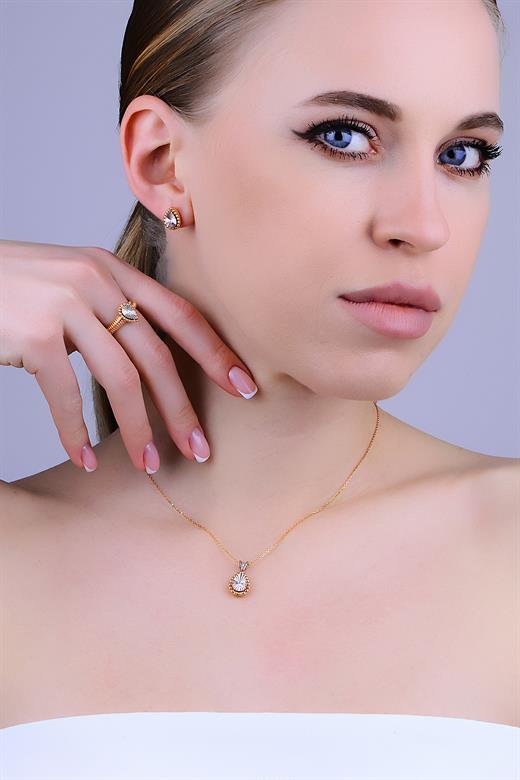 Odda75 14 Ayar Rose Altın Pırlanta Tomris Kolye