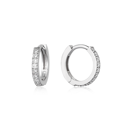 Odda75 0.27 Ct Diamond Hoop Earrings in 18k White Gold