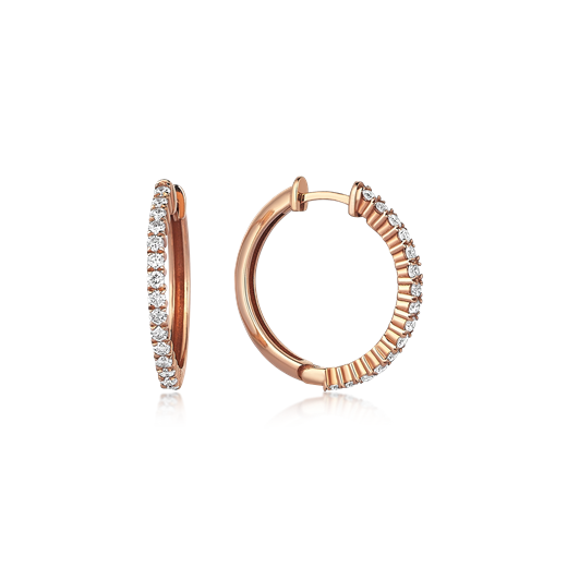 Odda75 0.64 Ct Diamond Hoop Earrings in 18k Rose Gold
