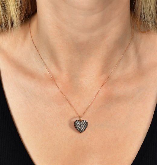Odda75 Heart Diamond Necklace in 18k Rose Gold