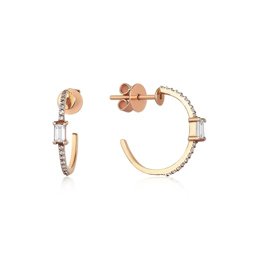 Odda75 Mayda Diamond Hoop Earrings in 18k Rose Gold