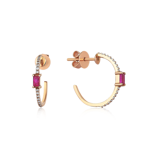 Odda75 Mayda Diamond Hoop Earrings in 18k Rose Gold