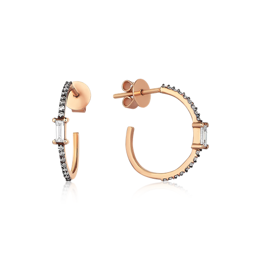 Odda75 Meyra Diamond Hoop Earrings in 18k Rose Gold