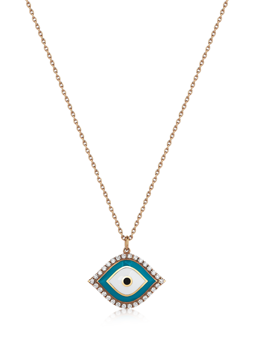 Odda75 Evil Eye Diamond Necklace in 18k Rose Gold