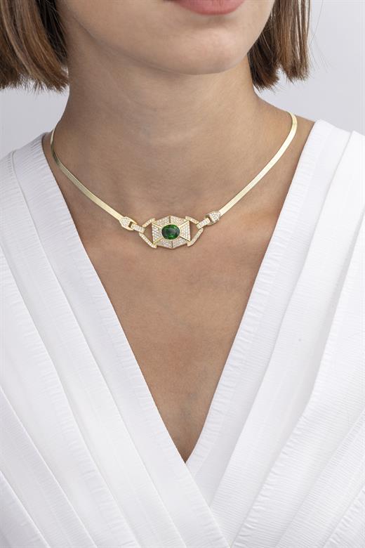 Odda75 Altın Kaplama 925 Ayar Gümüş Adian Kolye