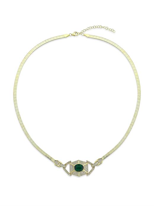 Odda75 Altın Kaplama 925 Ayar Gümüş Adian Kolye