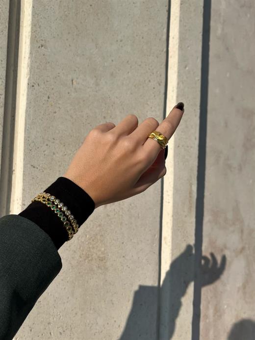 Odda75 Altın Kaplama 925 Ayar Gümüş Frigya Yüzük