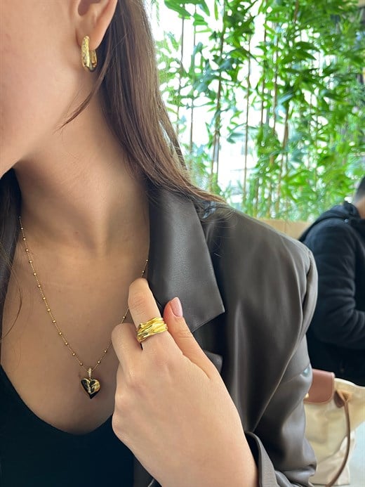 Odda75 Altın Kaplama 925 Ayar Gümüş Frigya Yüzük