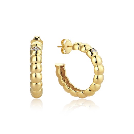 Odda75 Fureya Large Hoop Earrings in Sterling Silver with Gold Plated