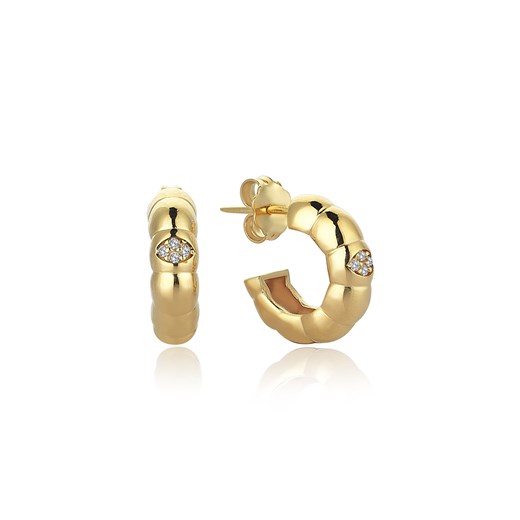 Odda75 Fureya Small Hoop Earrings in Sterling Silver with Gold Plated