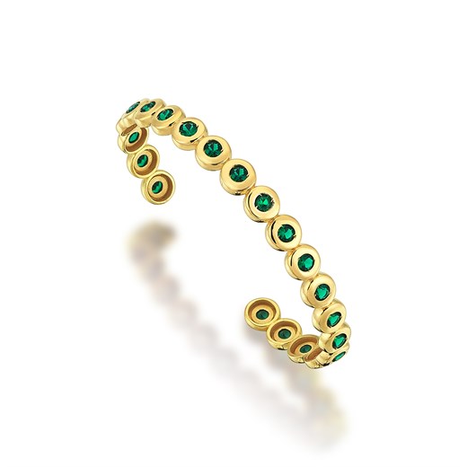 Odda75 Hare Tennis Cuff Bracelet in Sterling Silver with Gold Plated