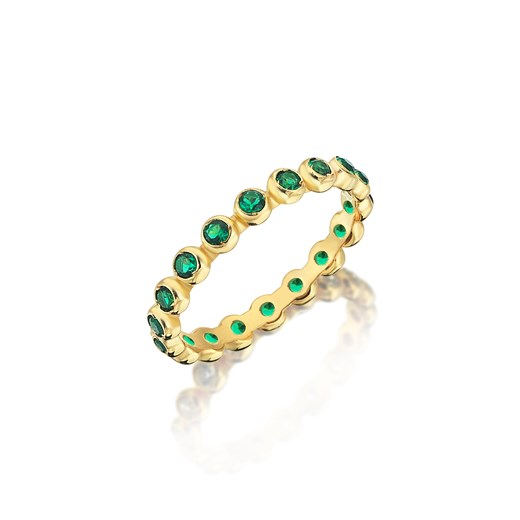 Odda75 Green Hare Ring in Sterling Silver with Gold Plated