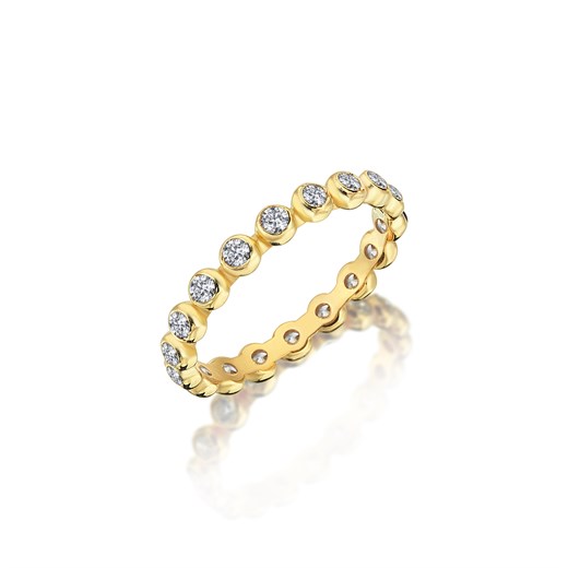 Odda75 Altın Kaplama 925 Ayar Gümüş Hare Yüzük Beyaz