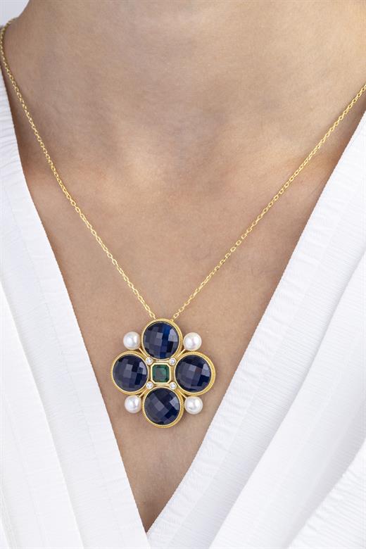 Odda75 Altın Kaplama 925 Ayar Gümüş Huma Kolye