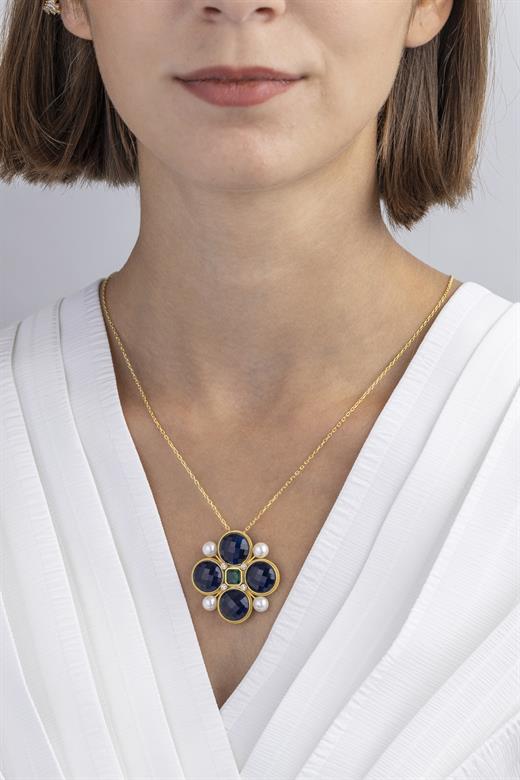 Odda75 Altın Kaplama 925 Ayar Gümüş Huma Kolye