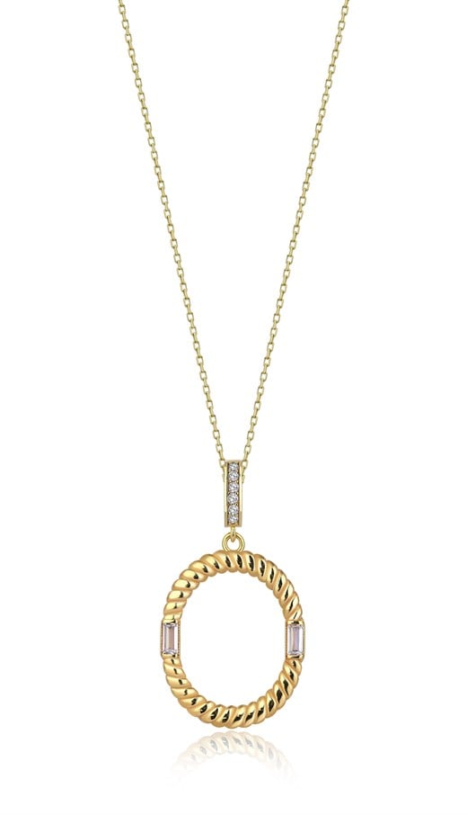 Odda75 Altın Kaplama 925 Ayar Gümüş İnisyal O Harf Kolye