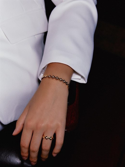 Odda75 Altın Kaplama 925 Ayar Gümüş İrini Bilezik