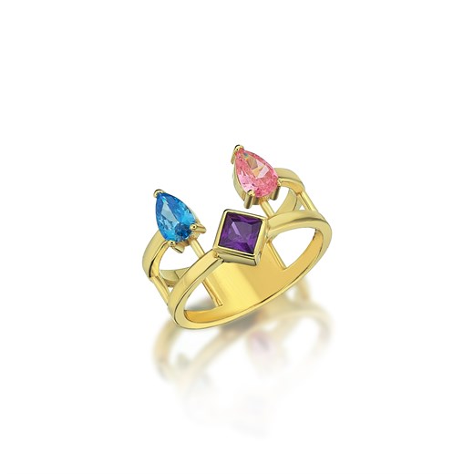 Odda75 Altın Kaplama 925 Ayar Gümüş Lotus Yüzük