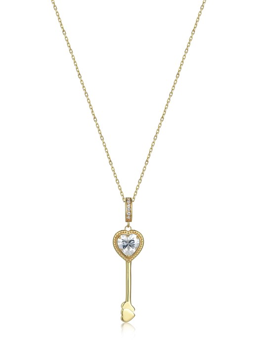 Odda75 Altın Kaplama 925 Ayar Gümüş Odalique Kolye