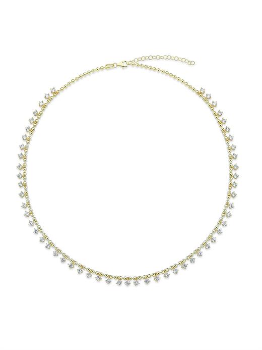 Odda75 Altın Kaplama 925 Ayar Gümüş Piruze Kolye