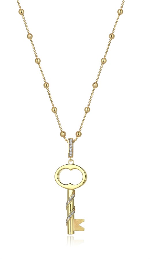 Odda75 Altın Kaplama 925 Ayar Gümüş Rumi Kolye