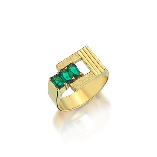 Odda75 Altın Kaplama 925 Ayar Gümüş Vera Yüzük