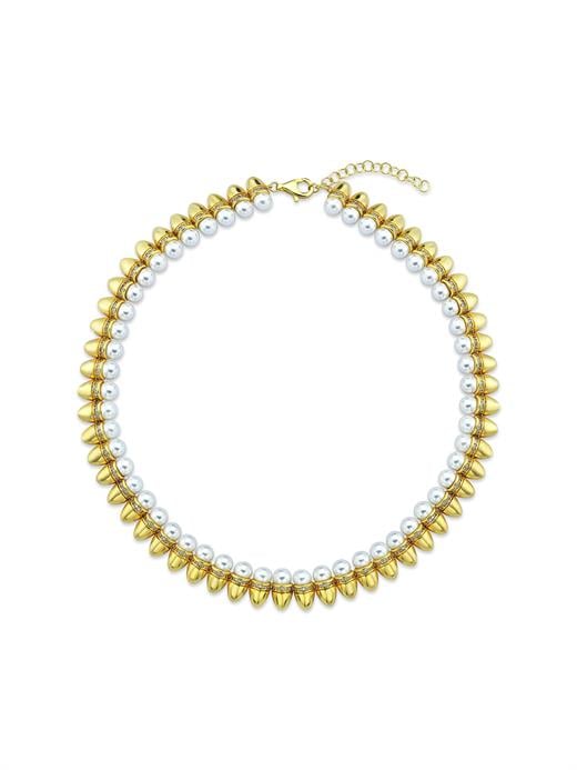 Odda75 Altın Kaplama Diana Beyaz İnci Kolye