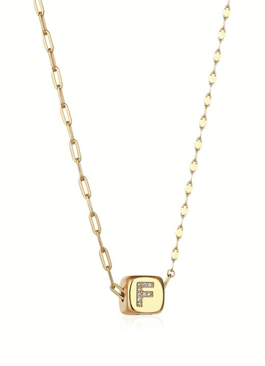 Odda75 Altın Kaplama F Harf Kolye