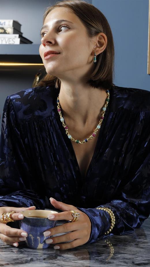 Odda75 Altın Kaplama Milena Kolye